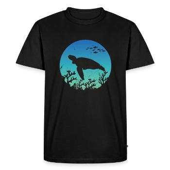 Turtle sea turtle conservation gift - Men's Premium Organic T-Shirt - black - Front - Nico (187cm)