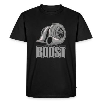 Turbo Boost Pressure Power Turbocharger I like big boost - Men's Premium Organic T-Shirt - black - Front - Nico (187cm)