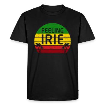 Feeling Irie Sunset Jamaïque Reggae Rasta T-Shirt - T-shirt Premium bio Homme - noir - Devant - Nico (187cm)