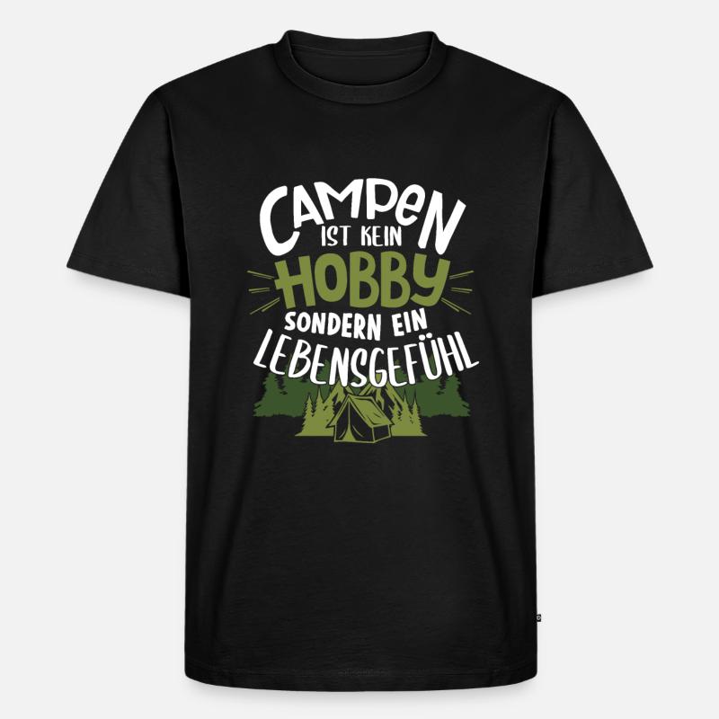 Campen Camping Wohnwagen Camper Geschenk - Männer Premium Bio T-Shirt - Schwarz