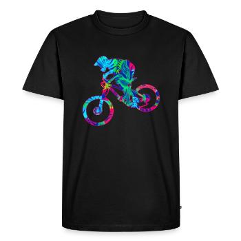 Tropical mountain bike downhill freeride - Men's Premium Organic T-Shirt - black - Front - Nico (187cm)