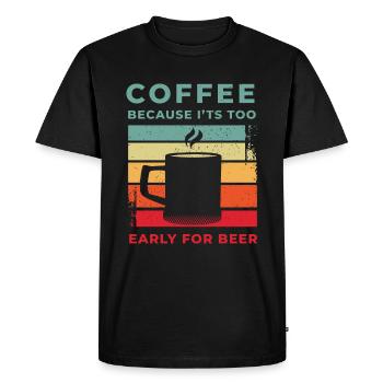 Café disant café cadeau grain de café barista - T-shirt Premium bio Homme - noir - Devant - Nico (187cm)