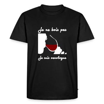 wine oenologist t-shirt humor wine tasting - Men's Premium Organic T-Shirt - black - Front - Nico (187cm)
