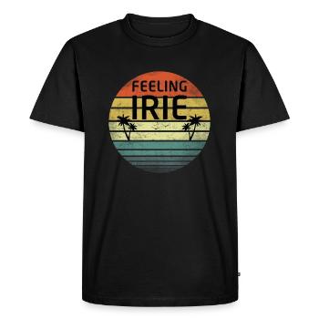 Feeling Irie Retro Sunset Jamaica Reggae Rasta - Men's Premium Organic T-Shirt - black - Front - Nico (187cm)