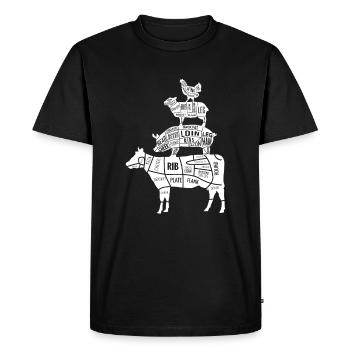 Beef Pork Lamb Chicken Meat Gift Idea - Men's Premium Organic T-Shirt - black - Front - Nico (187cm)