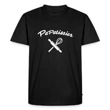 papa pâtissier papatissier - T-shirt Premium bio Homme - noir - Devant - Nico (187cm)