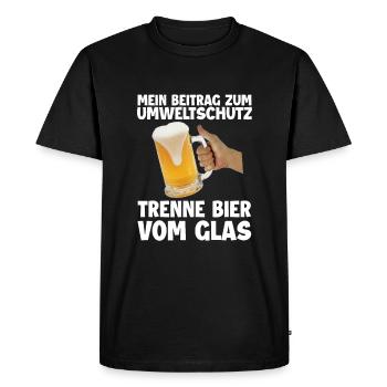 JGA Bier Biermarke Beer Fusion Bauch Spruch Lustig - Männer Premium Bio T-Shirt - Schwarz - Vorne - Nico (187cm)