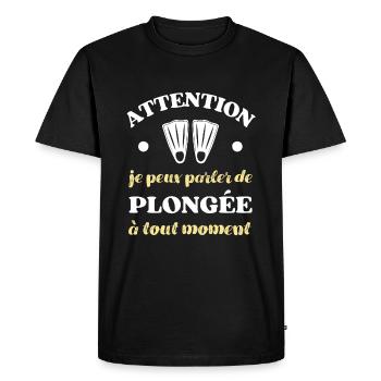 parler de plongée humour plongeur humoristique - T-shirt Premium bio Homme - noir - Devant - Nico (187cm)
