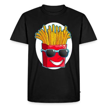 Frites Français fraîches - T-shirt Premium bio Homme - noir - Devant - Nico (187cm)