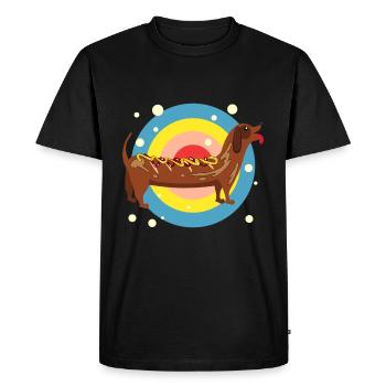 Dachshund - Men's Premium Organic T-Shirt - black - Front - Nico (187cm)