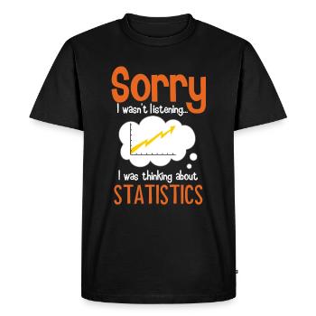 Thinking about statistics - Men's Premium Organic T-Shirt - black - Front - Nico (187cm)