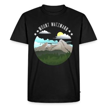 Berg Watzmann - Men's Premium Organic T-Shirt - black - Front - Nico (187cm)