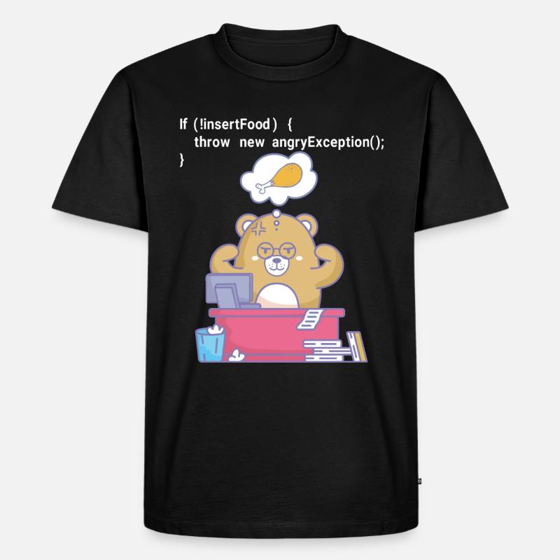 Hungrig programmieren - Männer Premium Bio T-Shirt - Schwarz