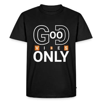 Good Vibes Only - Men's Premium Organic T-Shirt - black - Front - Nico (187cm)