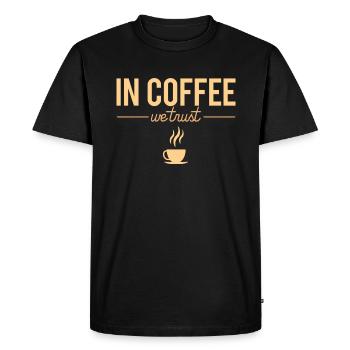 In Coffee We Trust Amateur De Café Humour - T-shirt Premium bio Homme - noir - Devant - Nico (187cm)