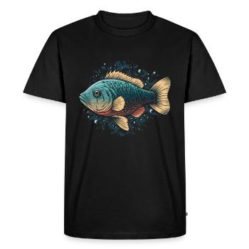 Flat Fish Illustration - Men's Premium Organic T-Shirt - black - Front - Nico (187cm)