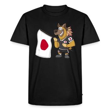 Japan Rasta Dog - Men's Premium Organic T-Shirt - black - Front - Nico (187cm)