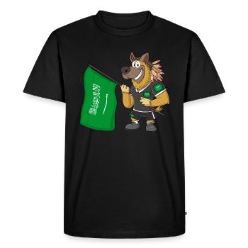Arabie saoudite Rasta Dog - T-shirt Premium bio Homme - noir - Devant - Nico (187cm)
