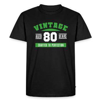 80th birthday 80 years funny - Men's Premium Organic T-Shirt - black - Front - Nico (187cm)