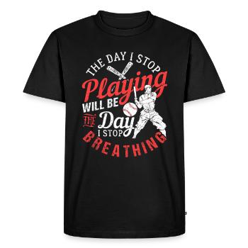 base-ball - T-shirt Premium bio Homme - noir - Devant - Nico (187cm)