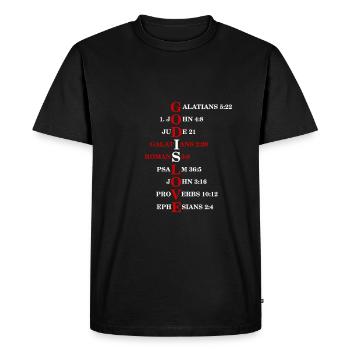 Bible verses god is love jesus shirt gift - Men's Premium Organic T-Shirt - black - Front - Nico (187cm)