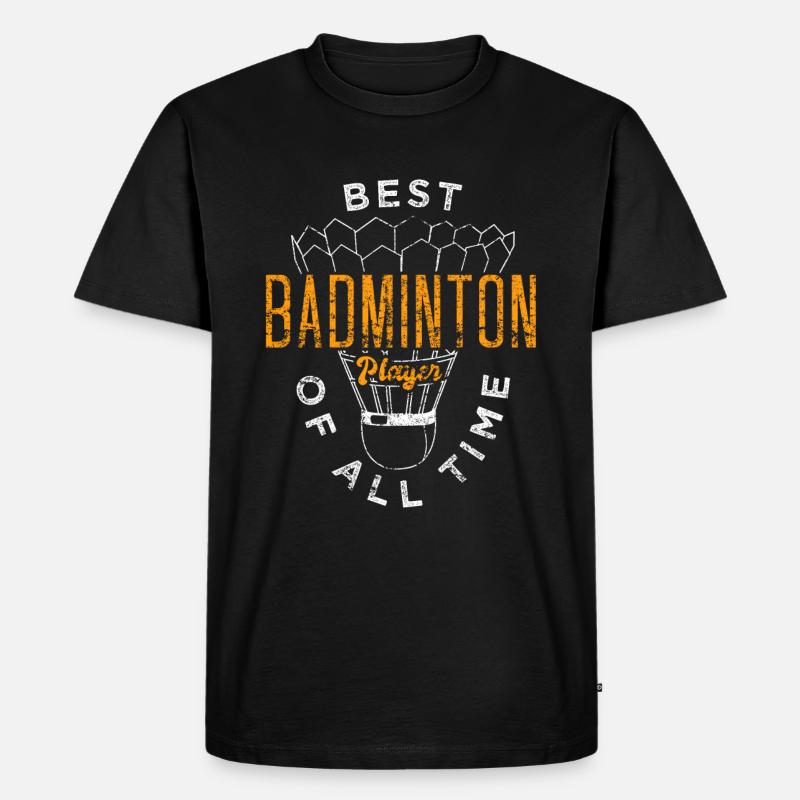 Badminton - Männer Premium Bio T-Shirt - Schwarz