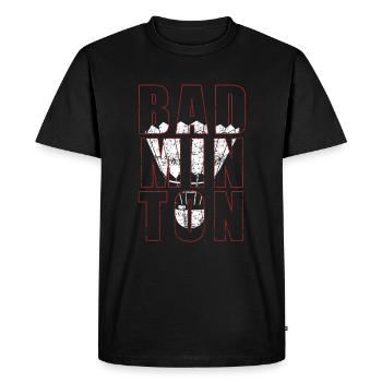 badminton - T-shirt Premium bio Homme - noir - Devant - Nico (187cm)