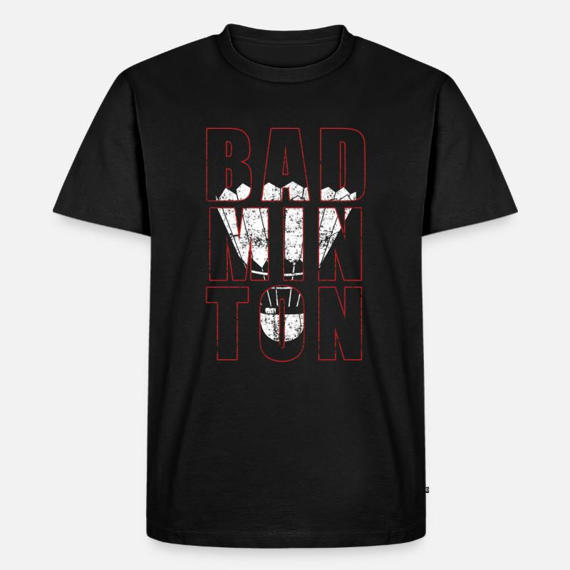 Badminton - Männer Premium Bio T-Shirt - Schwarz