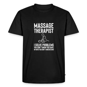 Massage Spa Wellness Full Body Shirt Gift - Men's Premium Organic T-Shirt - black - Front - Nico (187cm)