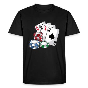Cartes POKER Poker Chips Texas Cadeau Holdem - T-shirt Premium bio Homme - noir - Devant - Nico (187cm)