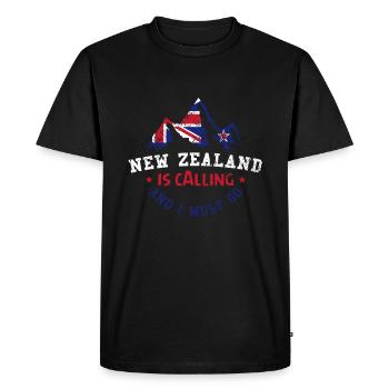 New Zealand - Men's Premium Organic T-Shirt - black - Front - Nico (187cm)
