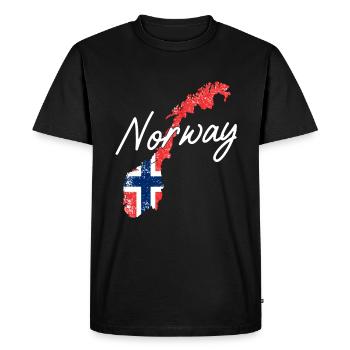 Pays Drapeau Norvège - T-shirt Premium bio Homme - noir - Devant - Nico (187cm)