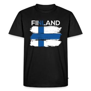 Finlande drapeau finlandais pays d'origine - T-shirt Premium bio Homme - noir - Devant - Nico (187cm)