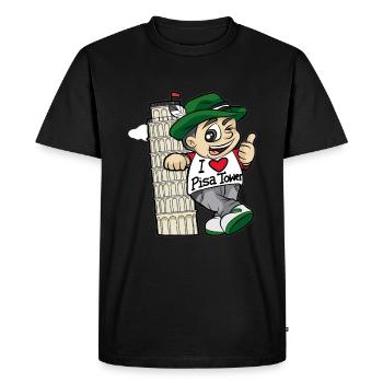 I LOVE PISA TOWER Italie Touriste italien - T-shirt Premium bio Homme - noir - Devant - Nico (187cm)