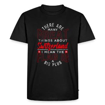 Suisse - T-shirt Premium bio Homme - noir - Devant - Nico (187cm)