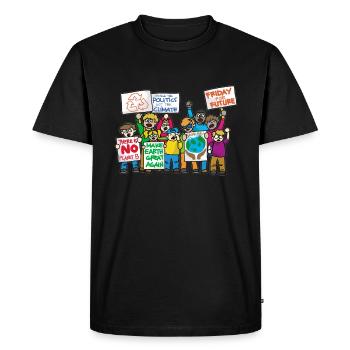 FRIDAY FOR FUTURE Protection de l’environnement Protection du climat - T-shirt Premium bio Homme - noir - Devant - Nico (187cm)