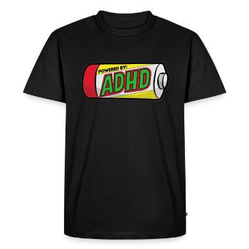 TDAH ADS TDAH Attention Déficit Hyperactif - T-shirt Premium bio Homme - noir - Devant - Nico (187cm)