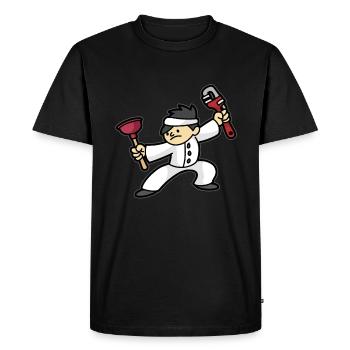 Plombier Ninja Plombier Pinces - T-shirt Premium bio Homme - noir - Devant - Nico (187cm)