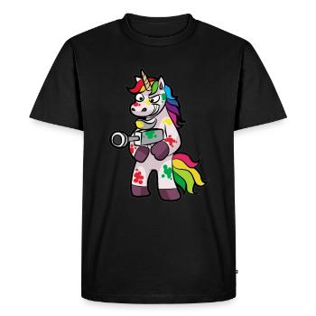 PAINTBALL Licorne Marqueur Airsoft cadeau enfant - T-shirt Premium bio Homme - noir - Devant - Nico (187cm)