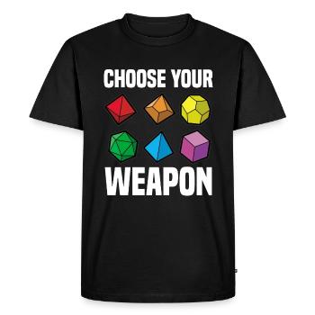 CHOOSE YOUR WEAPON Fantasy RPG Cube Tabletop - T-shirt Premium bio Homme - noir - Devant - Nico (187cm)