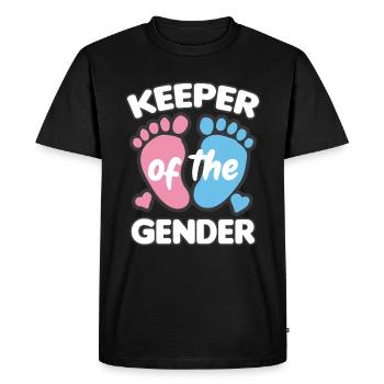 KEEPER OF THE GENDER Fille ou garçon naissance - T-shirt Premium bio Homme - noir - Devant - Nico (187cm)