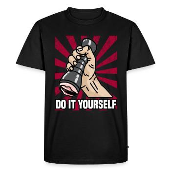 DO IT YOURSELF Taschen Vagina Taschenmuschi Pussy - Männer Premium Bio T-Shirt - Schwarz - Vorne - Nico (187cm)