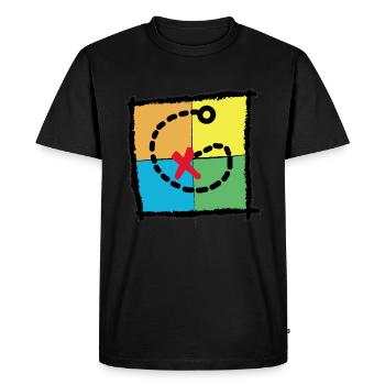 GEOCATCHER Carte au trésor GEOCACHING - T-shirt Premium bio Homme - noir - Devant - Nico (187cm)