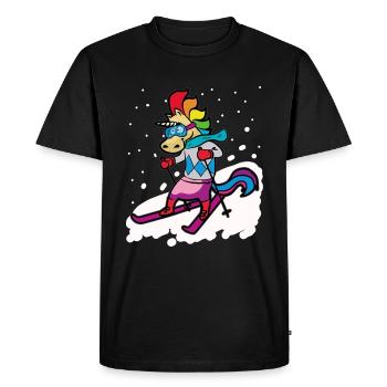 Skiing Unicorn SkiEr Ski Holiday - Men's Premium Organic T-Shirt - black - Front - Nico (187cm)