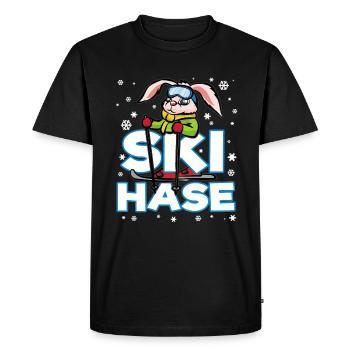 SKI HASE Lapin de neige lapin de neige - T-shirt Premium bio Homme - noir - Devant - Nico (187cm)