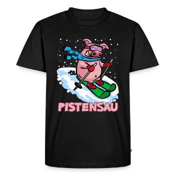 Pistensau Sau Porc skieur - T-shirt Premium bio Homme - noir - Devant - Nico (187cm)