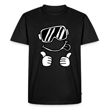 Skier Smile Ski goggles Smile Face Holiday - Men's Premium Organic T-Shirt - black - Front - Nico (187cm)
