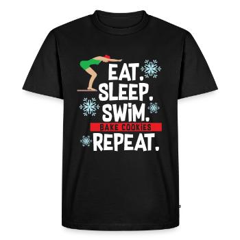 Christmas Gift Swimming Christmas Sport Kek - Men's Premium Organic T-Shirt - black - Front - Nico (187cm)