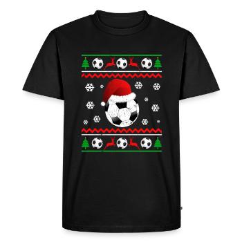 Christmas Football Gift Xmas - Men's Premium Organic T-Shirt - black - Front - Nico (187cm)