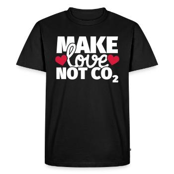 Make Love not CO2 Manifestation climatique - T-shirt Premium bio Homme - noir - Devant - Nico (187cm)
